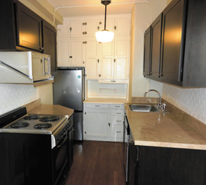 submitted photoRenovations will preserve the unique qualities of the apartments, but upgrade finishes like this kitchen in the Picadilly.