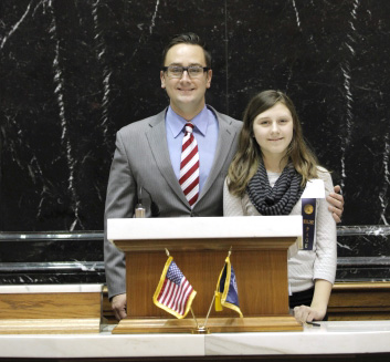 submitted photoGillian Bennett, 8th grader, at Our Lady of Lourdes School recently served as a page for Rep. Dan Forestal (D-Indianapolis). The Indiana House of Representatives offers an unparalleled opportunity for students between the ages of 13 and 18 to visit the Statehouse and experience a full day of legislative activity.