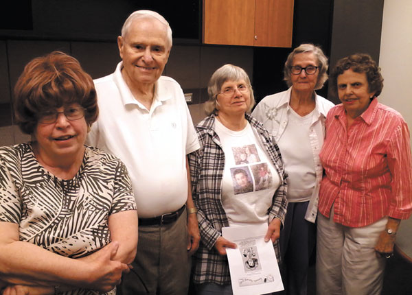 submitted photoOn Saturday, July 18th at the Irvington Library during the Hoosier History Live radio broadcast, regular in-house listeners were joined by special guests Mr. and Mrs. John Price, parents of Nelson Price, program host. (shown L-R) Judy Burkam, Mr. Price, Phyllis Coghill, Roberta Coghill, and Mrs. Price. The Hoosier History Live Listening Group meets at Irvington Library every Sat. 11:45 a.m. – 1:15 p.m. The program airs live noon to 1 p.m. each Sat. on WICR 88.7 FM in Indianapolis.