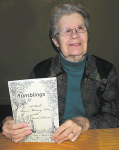 Rose Mary with her book, Ramblings.