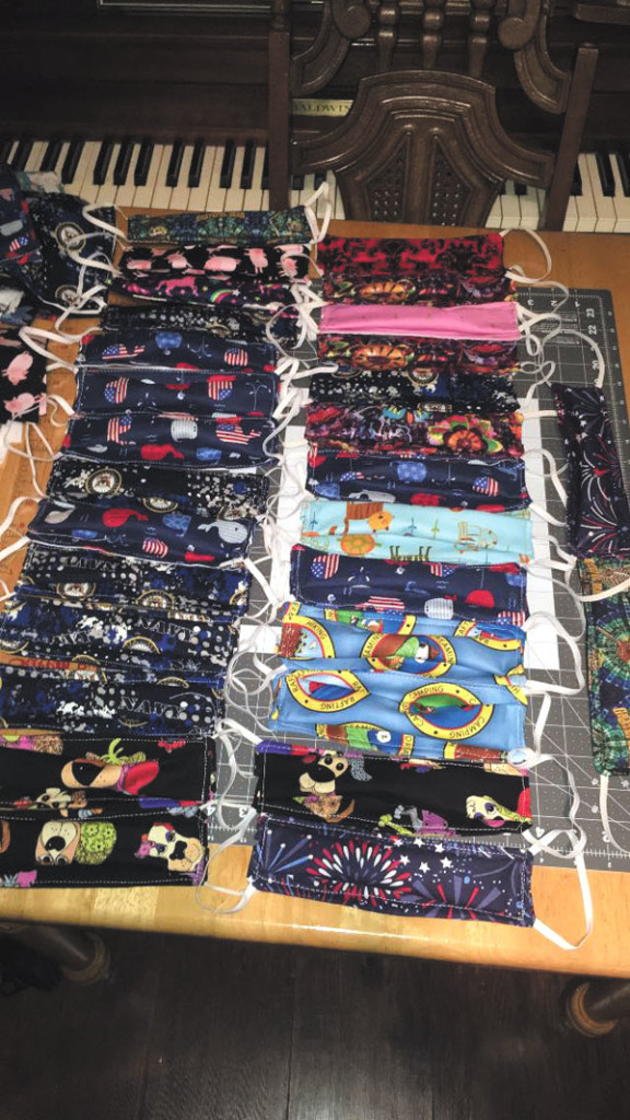 submitted photo
Face masks are being made by the Irvington Black Hat Society for distribution to hospitals.