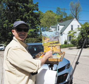 Paula Nicewanger/Weekly ViewPlein Air painter David Seward on Julian painting during the Paint Out.
