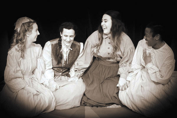 submitted photo
(L-R) Hannah Partridge (Amy March), Miranda A. Nehrig (Jo March), Jennifer J. Kaufman (Meg March), and Jacoba White (Beth March), are the March sisters in Buck Creek Players production of LITTLE WOMEN: The Broadway Musical, with live performances June 3 - 19.